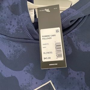 New with tags camo blue Adidas hoodie boys XL